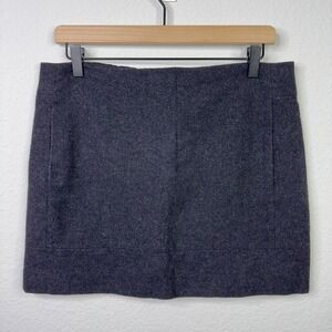 J.Crew Skirt 8 Gray Wool Blend Micro Mini Preppy Minimalist Career Dark Academia
